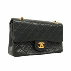 Black Leather Chanel Flap Bag