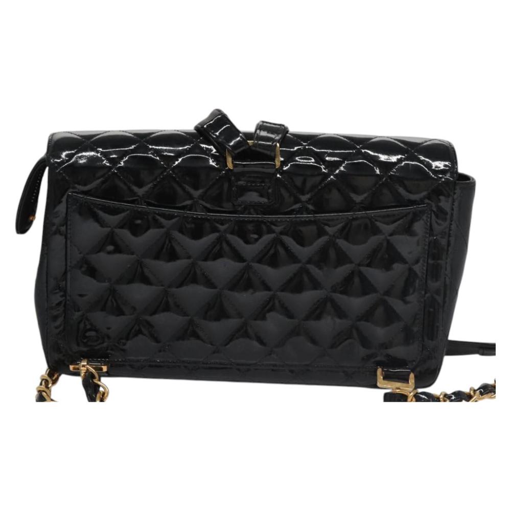 Black Leather Chanel Backpack