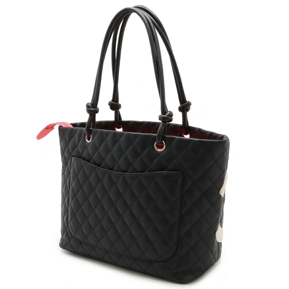 Black Leather Chanel Shoulder Bag