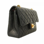 Black Leather Chanel Flap Bag