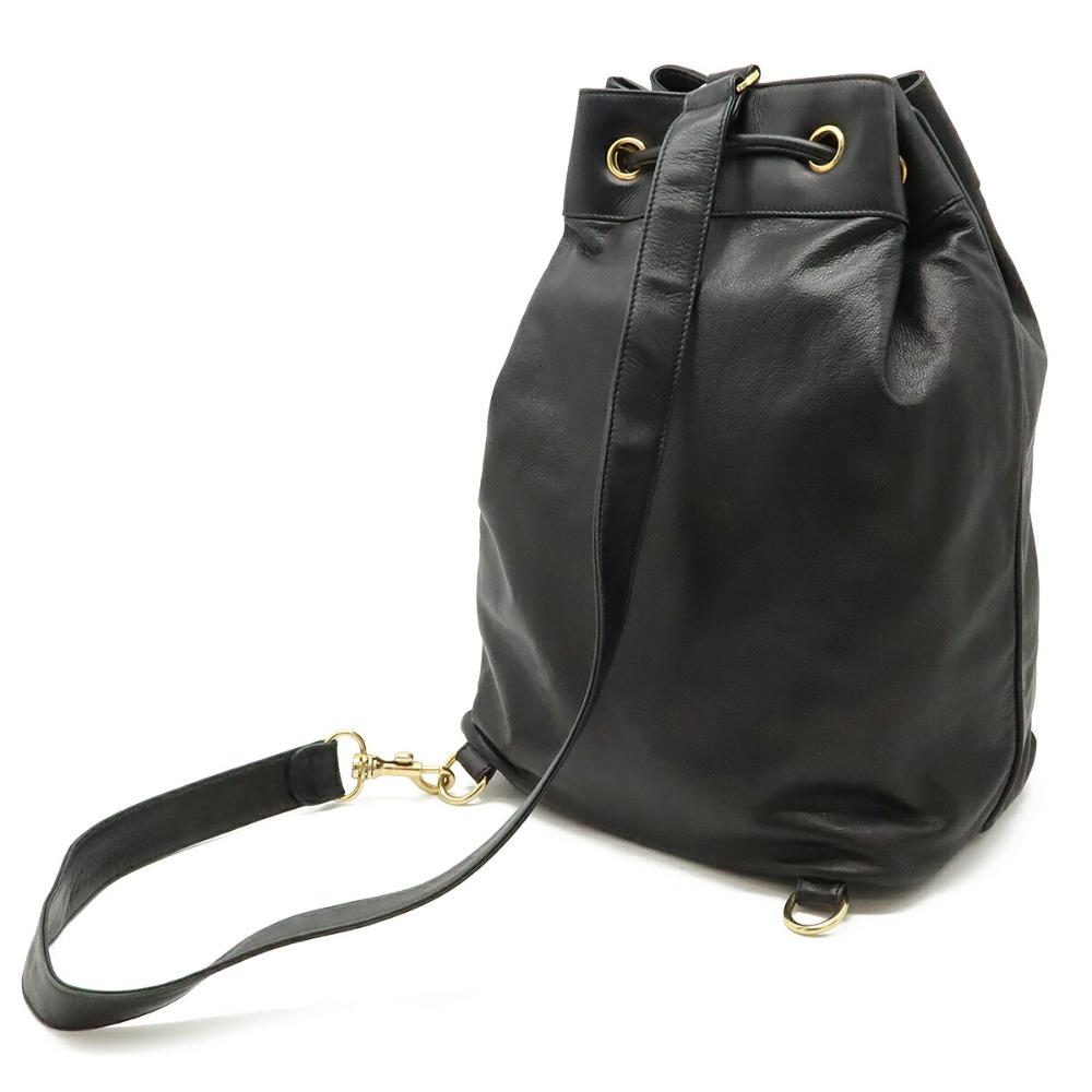 Black Leather Chanel Shoulder Bag