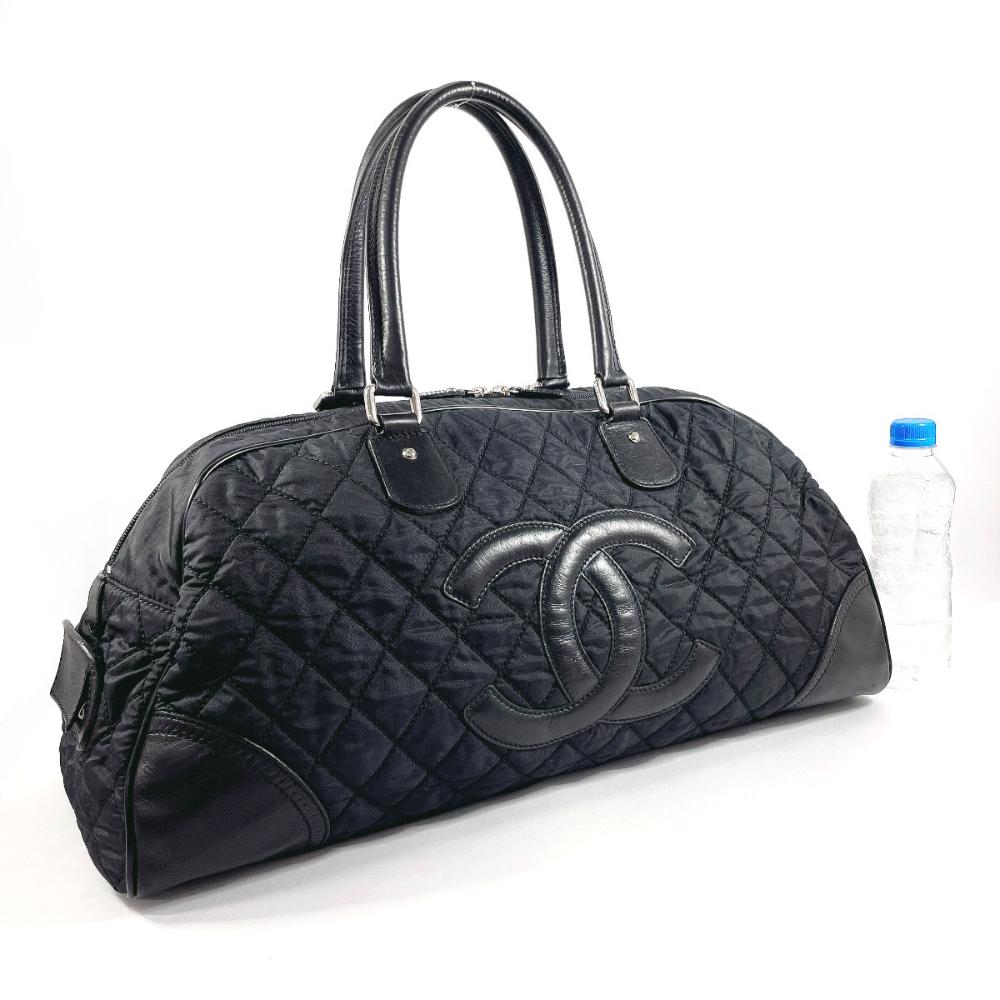 Black Leather Chanel Travel Bag