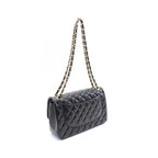 Black Leather Chanel Flap Bag