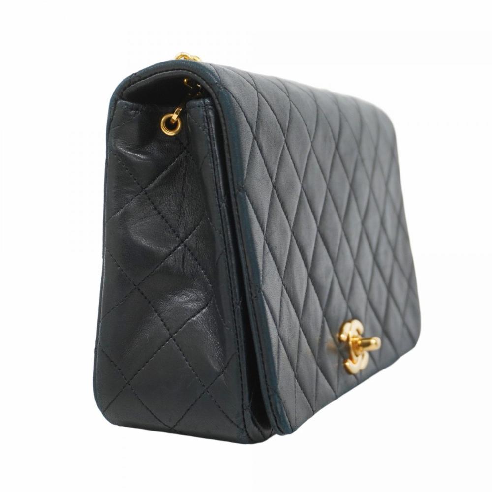 Black Leather Chanel Shoulder Bag