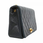 Black Leather Chanel Shoulder Bag