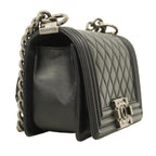 Black Leather Chanel Shoulder Bag