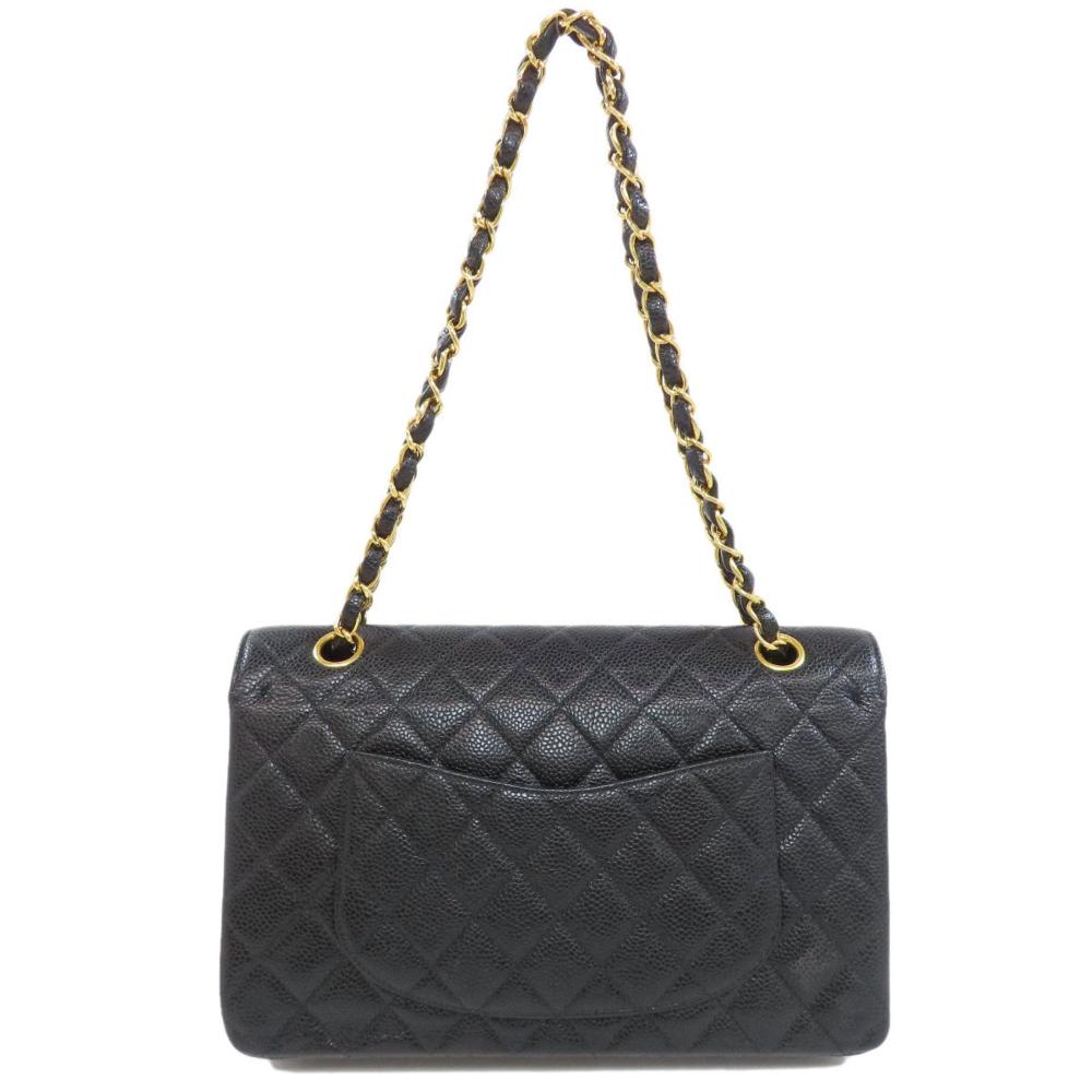 Black Leather Chanel Flap Bag