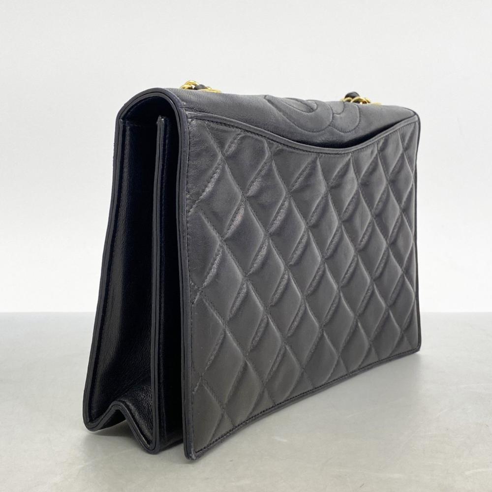 Black Leather Chanel Shoulder Bag