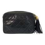 Black Leather Chanel Shoulder Bag