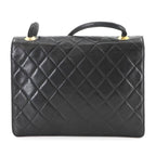 Black Leather Chanel Shoulder Bag