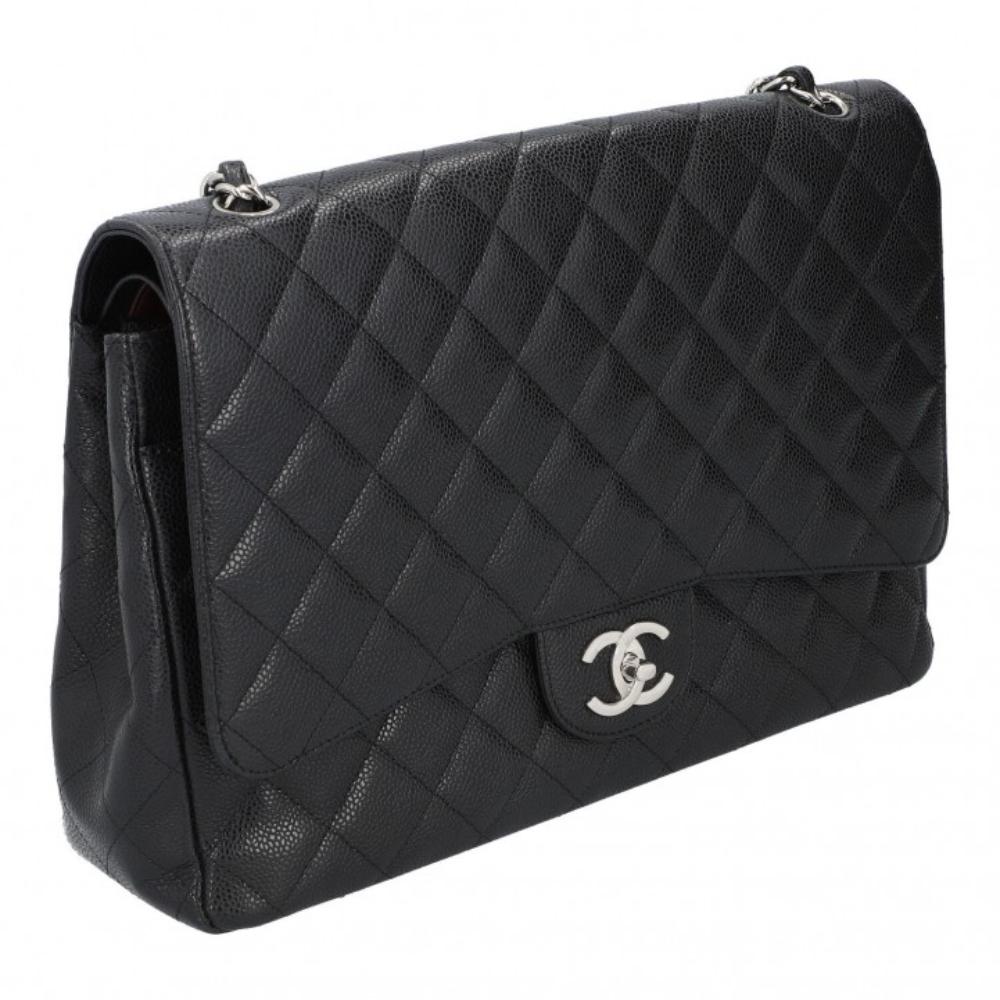 Black Leather Chanel Flap Bag
