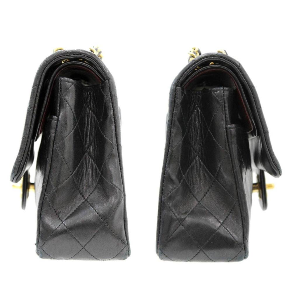 Black Leather Chanel Flap Bag