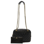 Black Leather Chanel Shoulder Bag