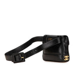 Black Leather Chanel Shoulder Bag