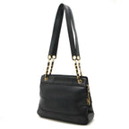 Black Leather Chanel Shoulder Bag