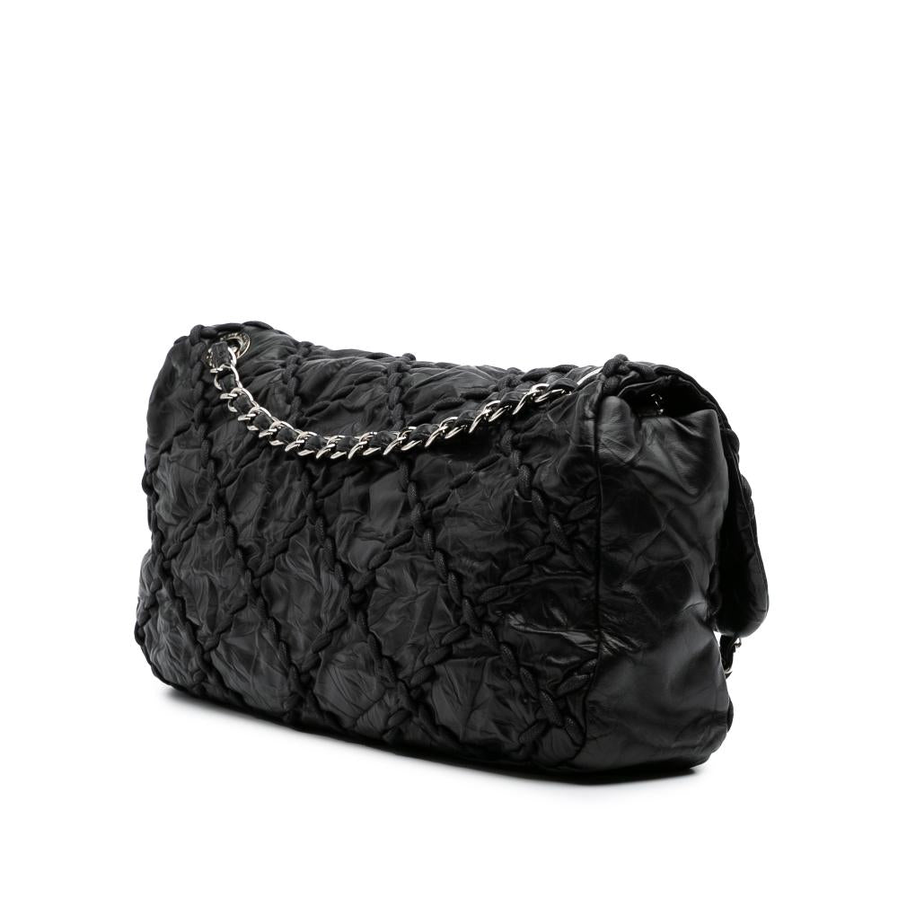 Black Leather Chanel Shoulder Bag