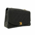 Black Leather Chanel Shoulder Bag