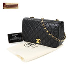 Black Leather Chanel Shoulder Bag