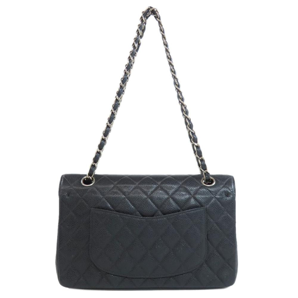 Black Leather Chanel Flap Bag