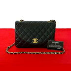 Black Leather Chanel Shoulder Bag