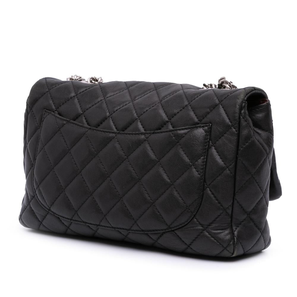 Black Leather Chanel Flap Bag