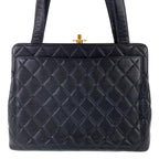 Black Leather Chanel Shoulder Bag