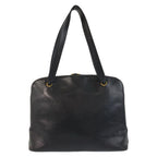 Black Leather Chanel Shoulder Bag