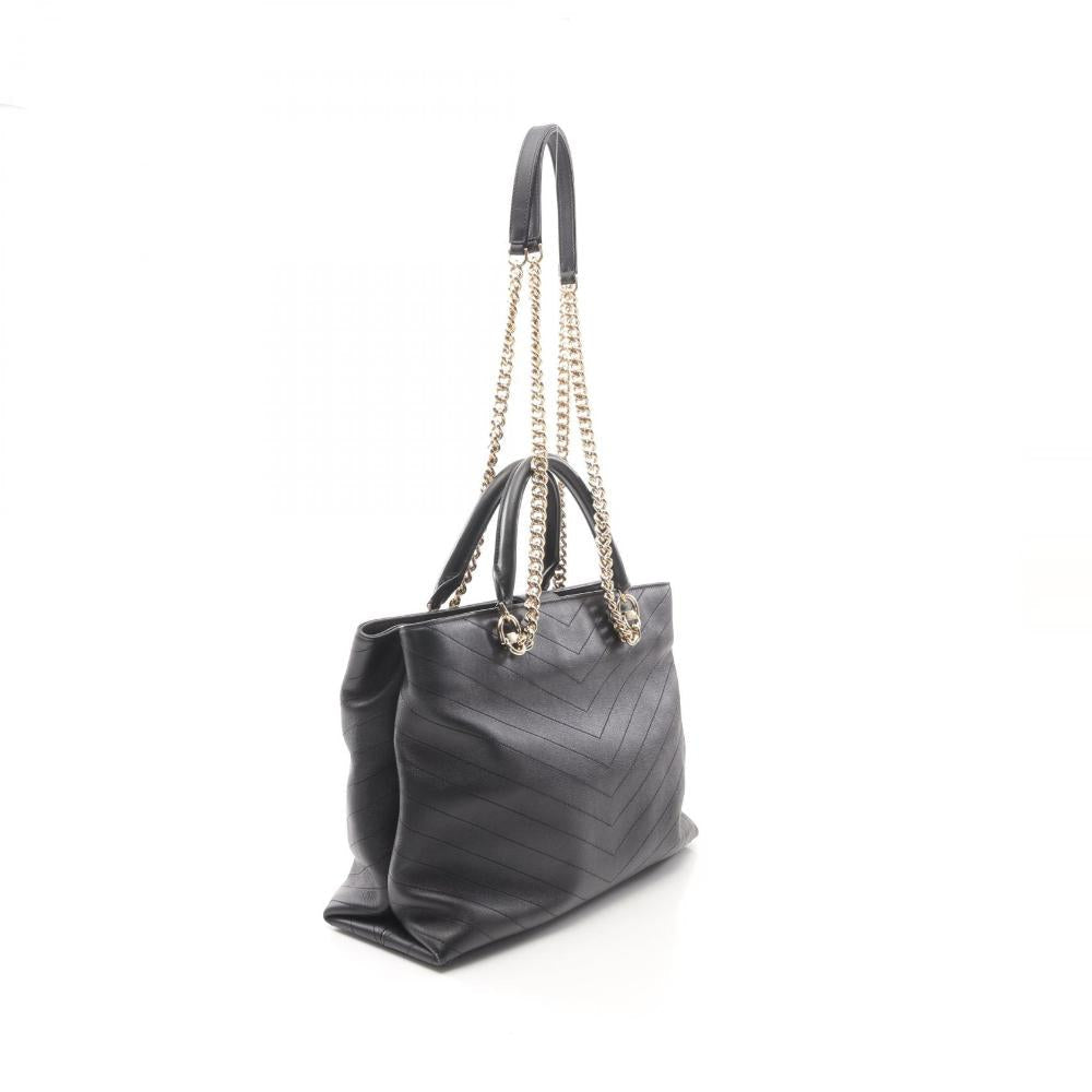 Black Leather Chanel Travel Bag