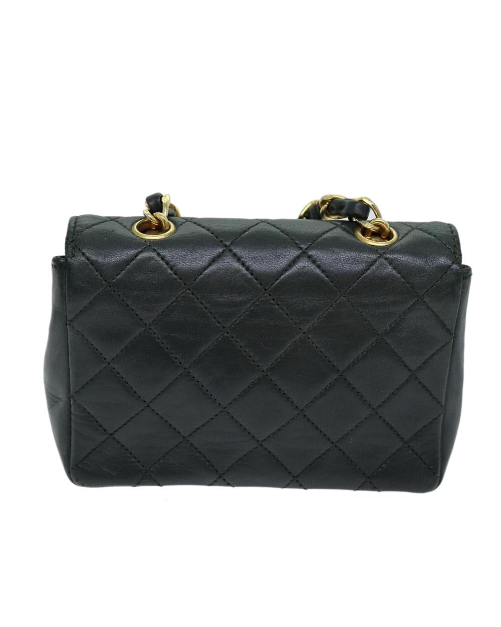 Black Leather Chanel Shoulder Bag