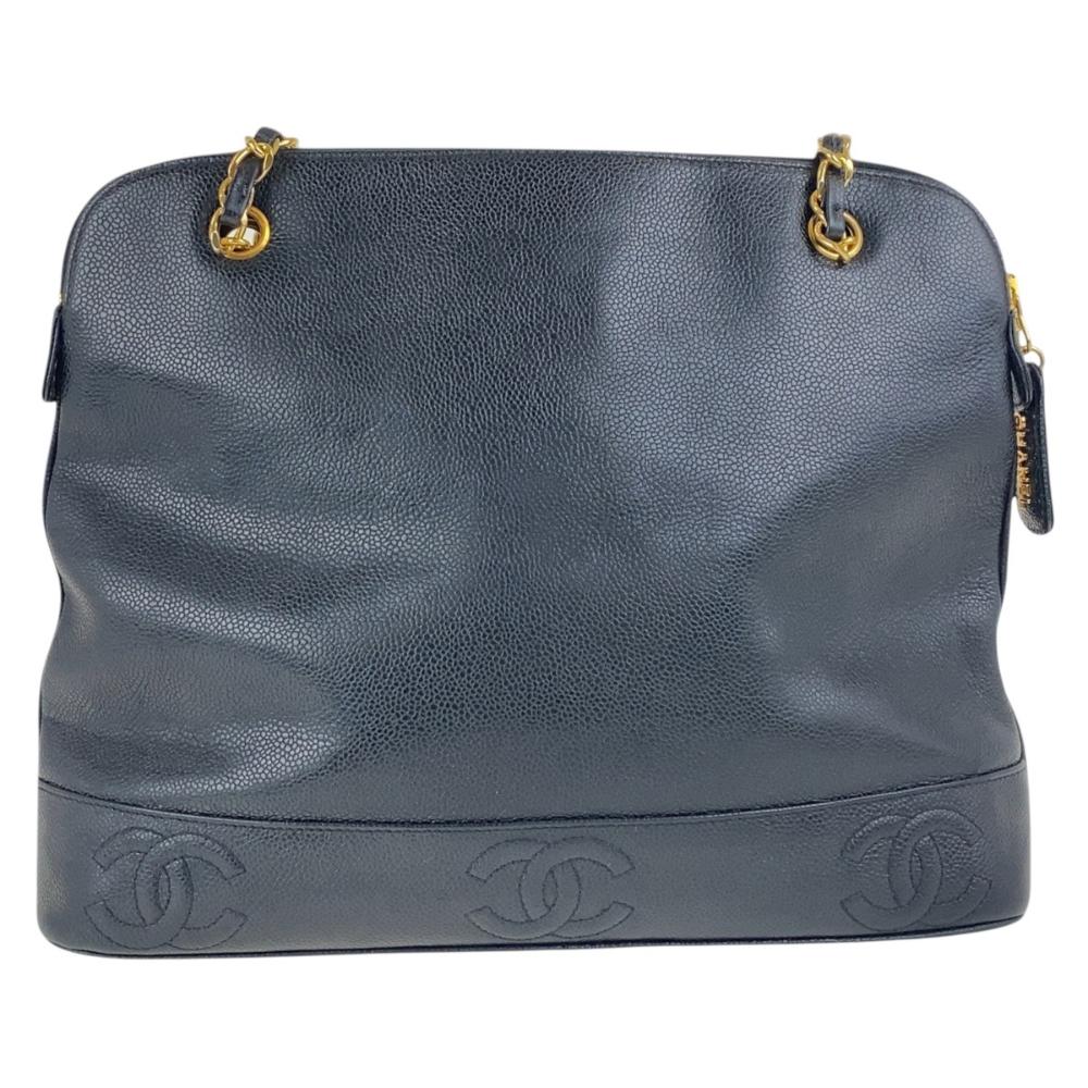 Black Leather Chanel Shoulder Bag