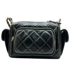 Black Leather Chanel Shoulder Bag