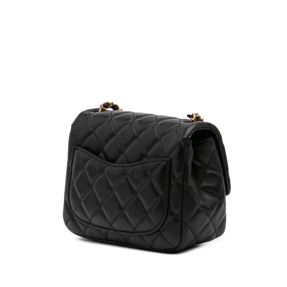 Black Leather Chanel Flap Bag