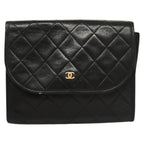 Black Leather Chanel Shoulder Bag