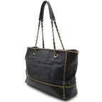 Black Leather Chanel Shoulder Bag