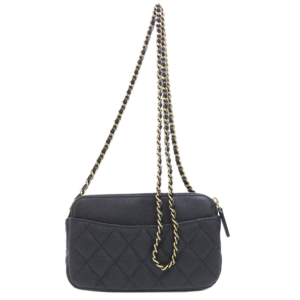 Black Leather Chanel Flap Bag