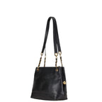 Black Leather Chanel Shoulder Bag
