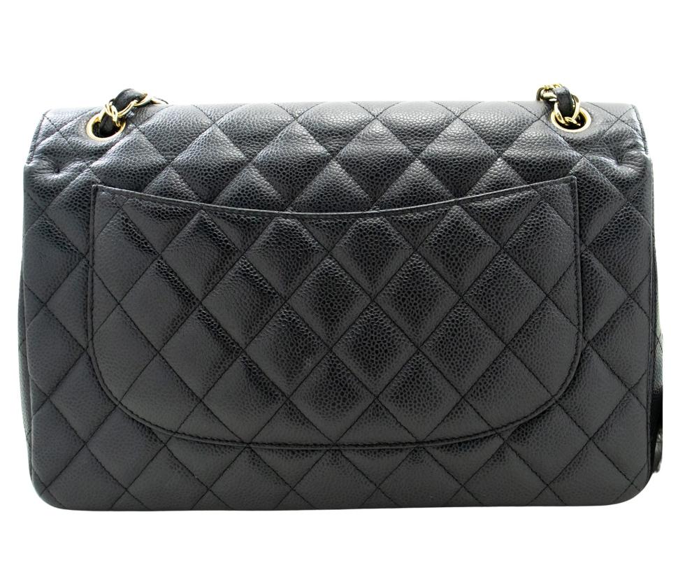 Black Leather Chanel Flap Bag