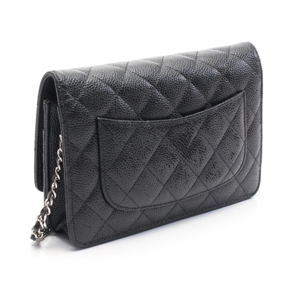 Black Leather Chanel Crossbody Bag
