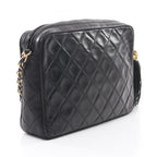 Black Leather Chanel Shoulder Bag