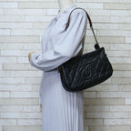 Black Leather Chanel Shoulder Bag