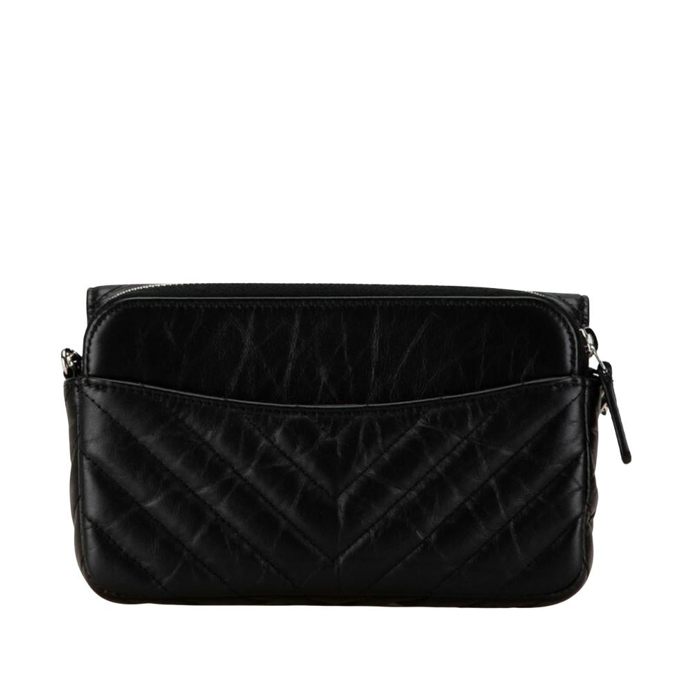 Black Leather Chanel Crossbody Bag