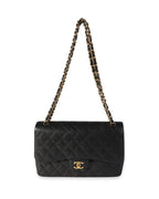 Black Leather Chanel Flap Bag