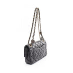 Black Leather Chanel Shoulder Bag