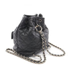 Black Leather Chanel Backpack