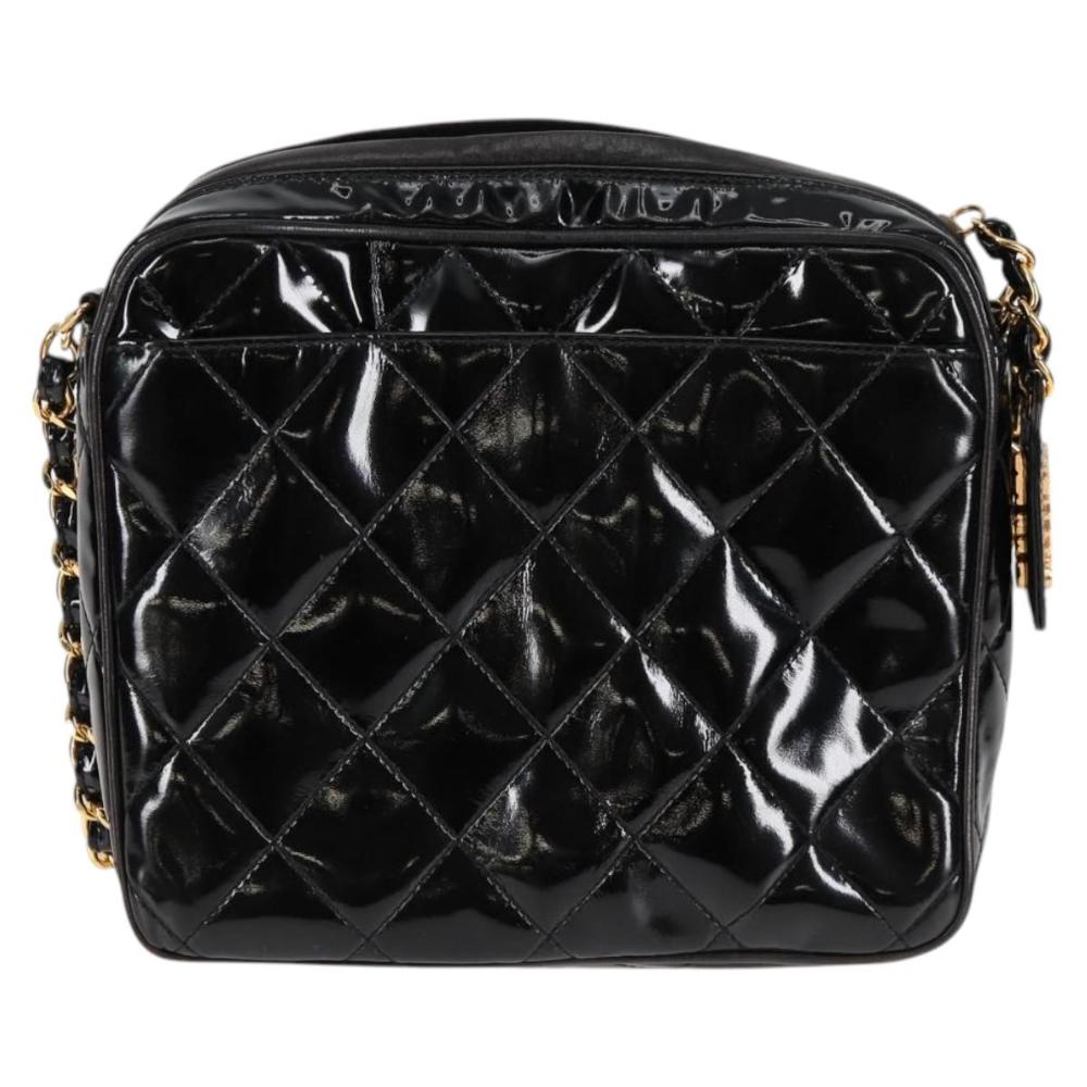 Black Leather Chanel Shoulder Bag