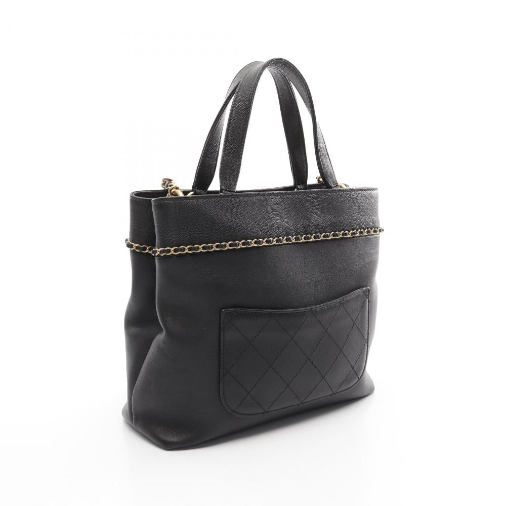 Black Leather Chanel Crossbody Bag
