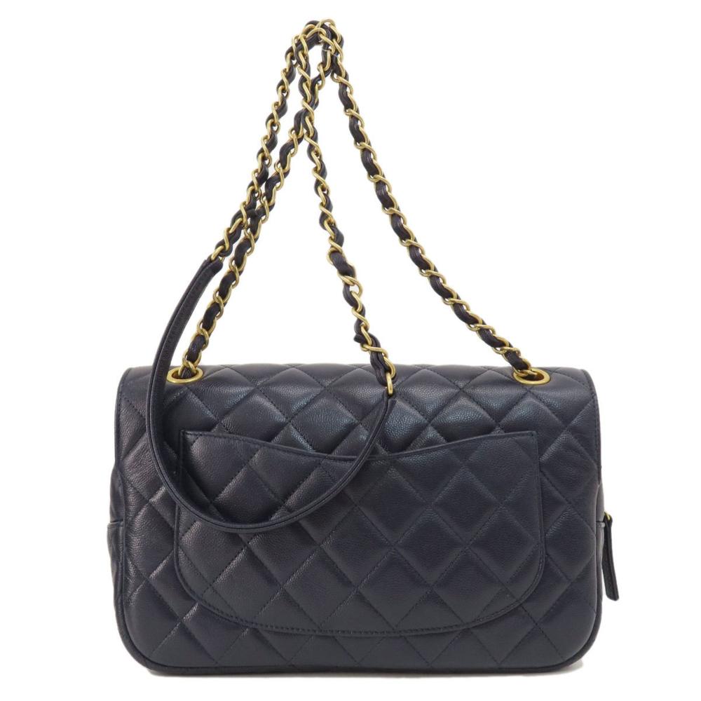 Black Leather Chanel Shoulder Bag