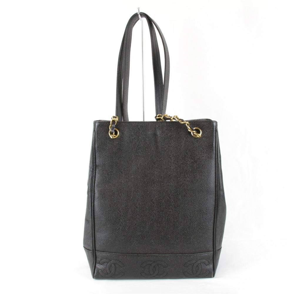 Black Leather Chanel Shoulder Bag