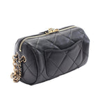 Black Leather Chanel Crossbody Bag