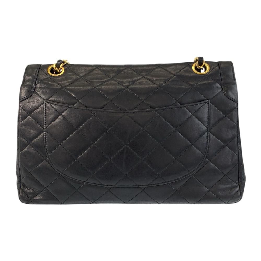 Black Leather Chanel Flap Bag